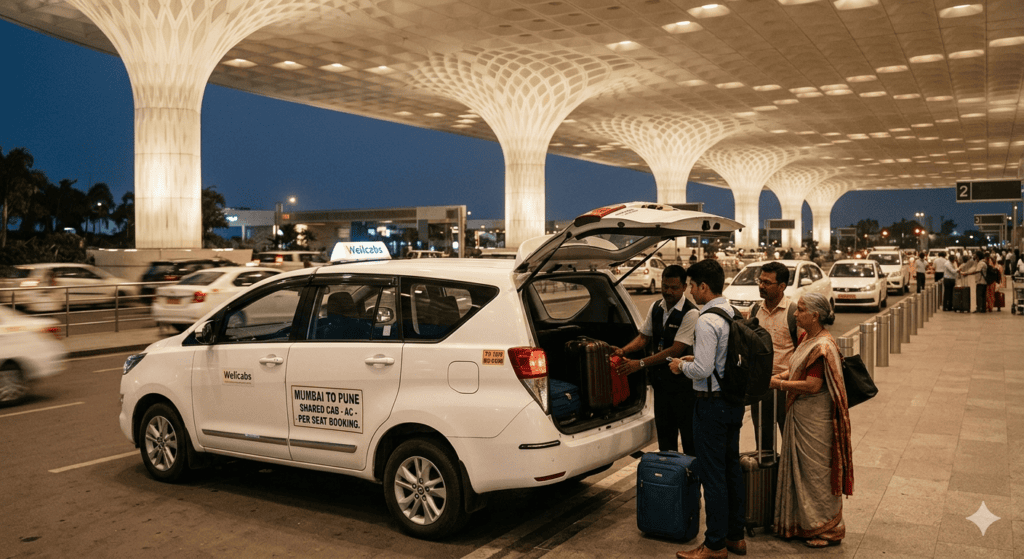 mumbai airport to pune shared cab